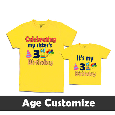 it's my 3rd birthday-siblings t shirts-age customize