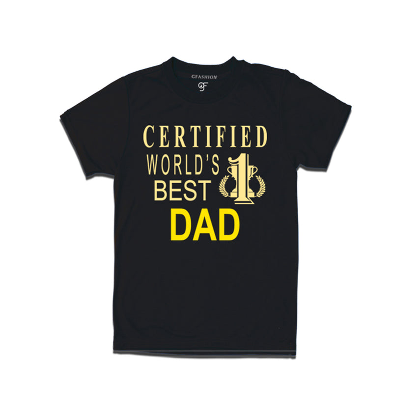 Certified World's Best Dad T-shirts-Black-gfashion