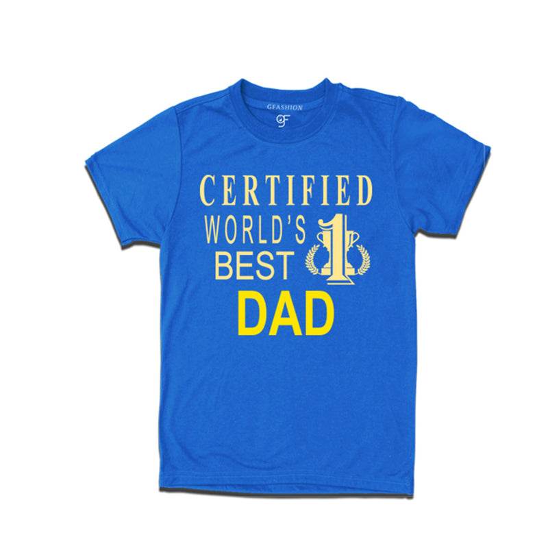 Certified World's Best Dad T-shirts-Blue-gfashion