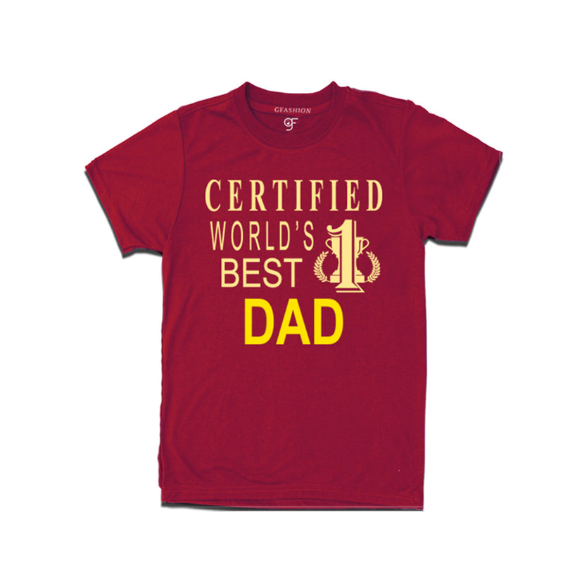 Certified World's Best Dad T-shirts-Maroon-gfashion