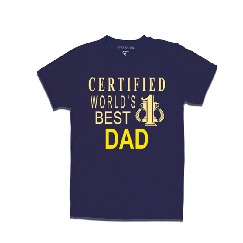 Certified World's Best Dad T-shirts-Navy-gfashion