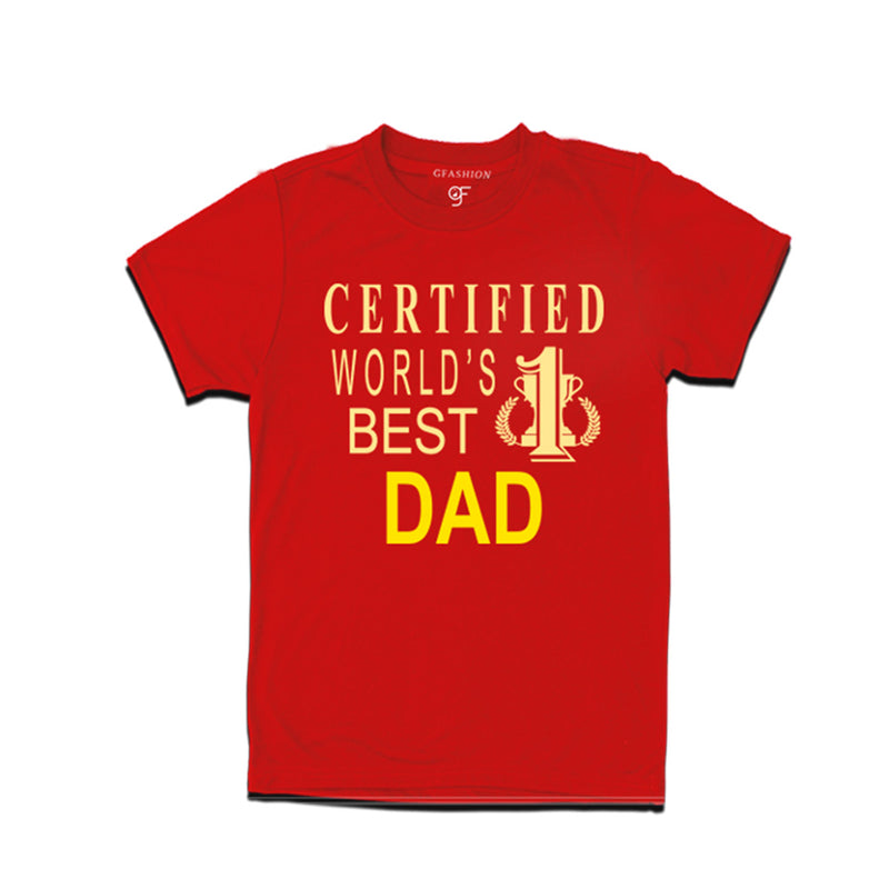 Certified World's Best Dad T-shirts-Red-gfashion