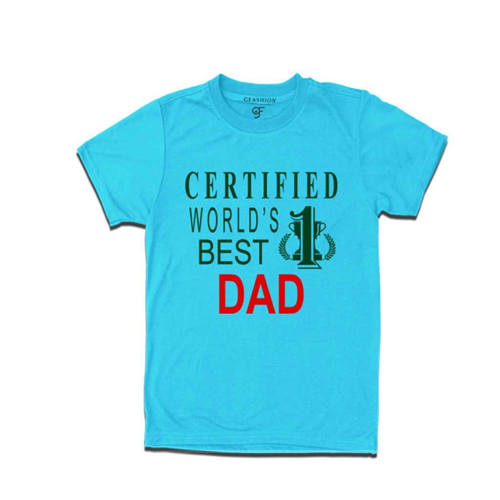 Certified World's Best Dad T-shirts-Sky Blue-gfashion