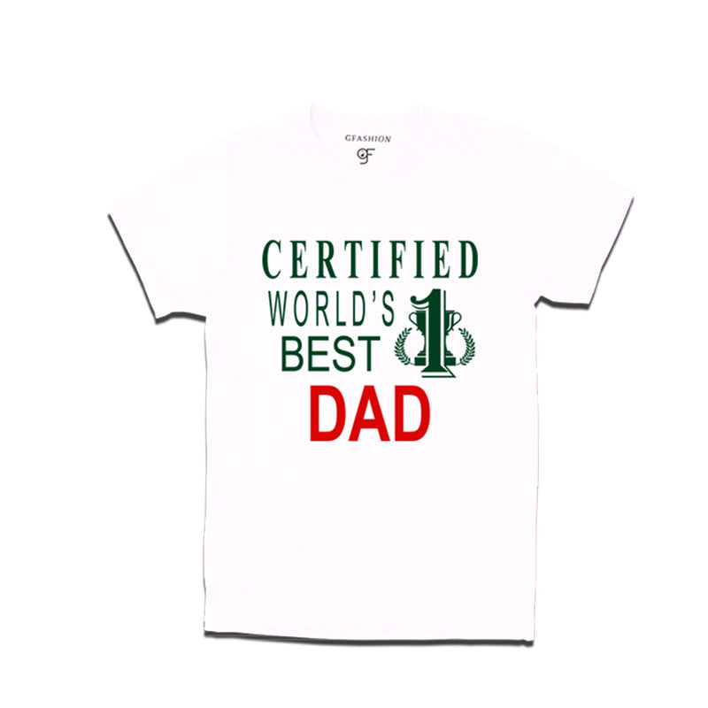 Certified World's Best Dad T-shirts-White-gfashion