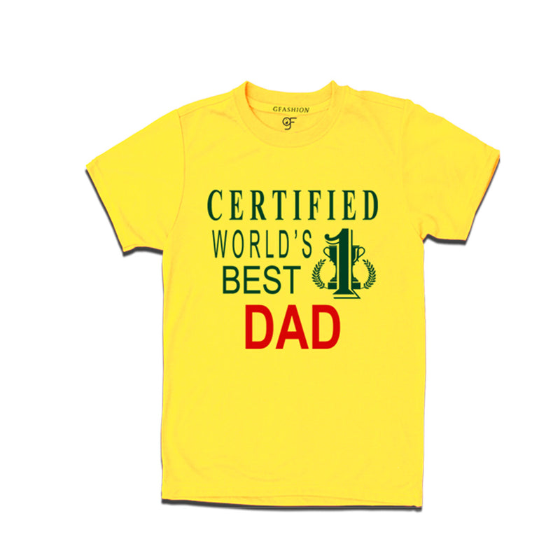 Certified World's Best Dad T-shirts-Yellow-gfashion