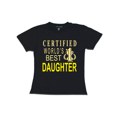 Certified World's Best Daughter T-shirts-Navy-gfashion