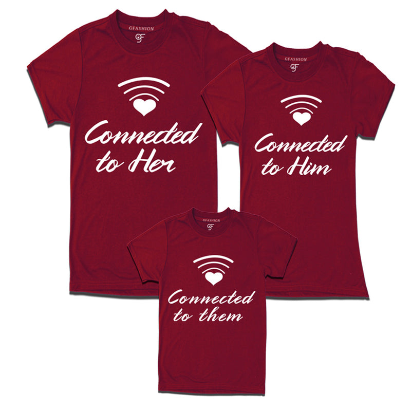 matching connected family t-shirt dad mom and girl