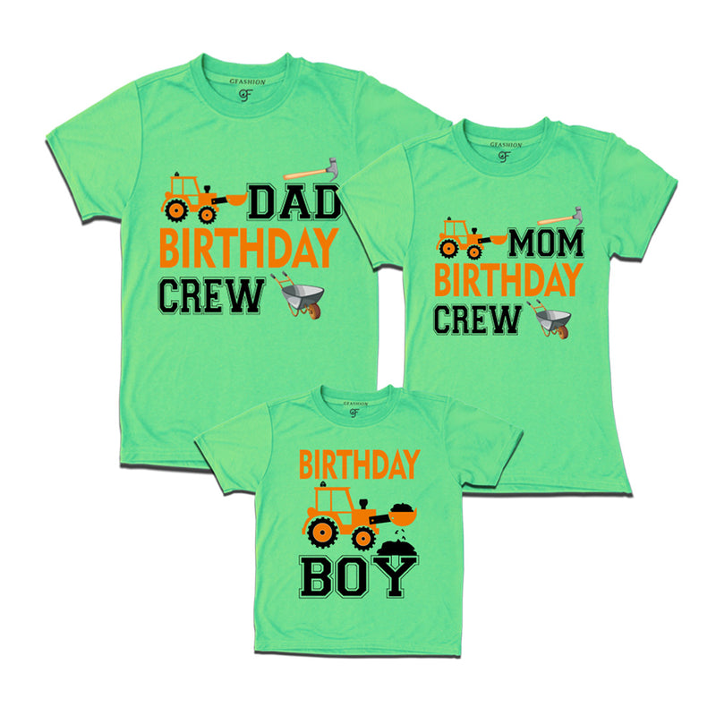 Construction-Earth Mover Theme Birthday T-shirts for Dad Mom and Son