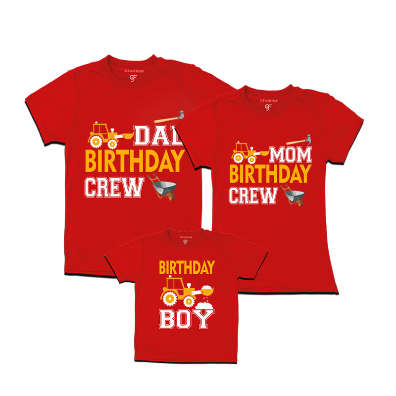 Construction-Earth Mover Theme Birthday T-shirts for Dad Mom and Son