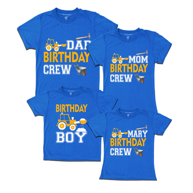 Construction-Earth Mover Theme Birthday T-shirts for Family