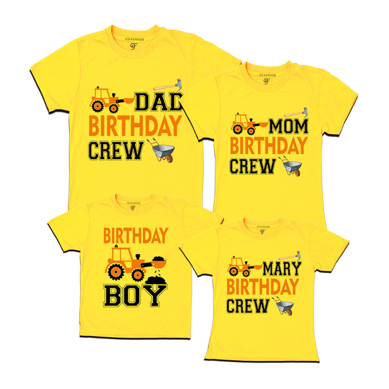 Construction-Earth Mover Theme Birthday T-shirts for Family