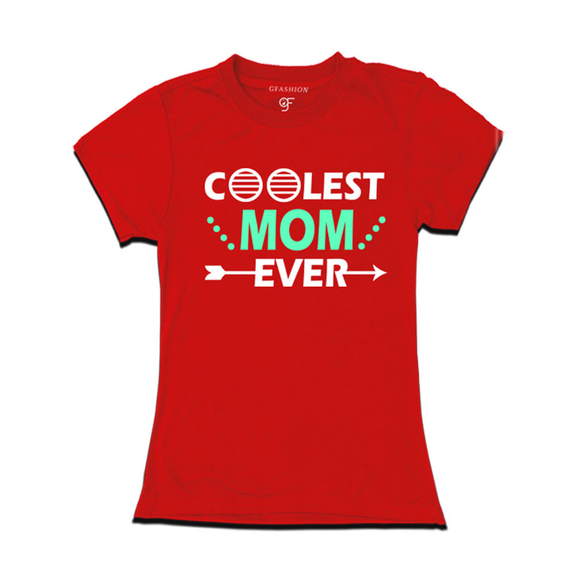 coolest-mom-ever-t-shirts-for-women-design-for-mom's-birthday-and-mother's-day-@-gfashion-online-store-india-Red