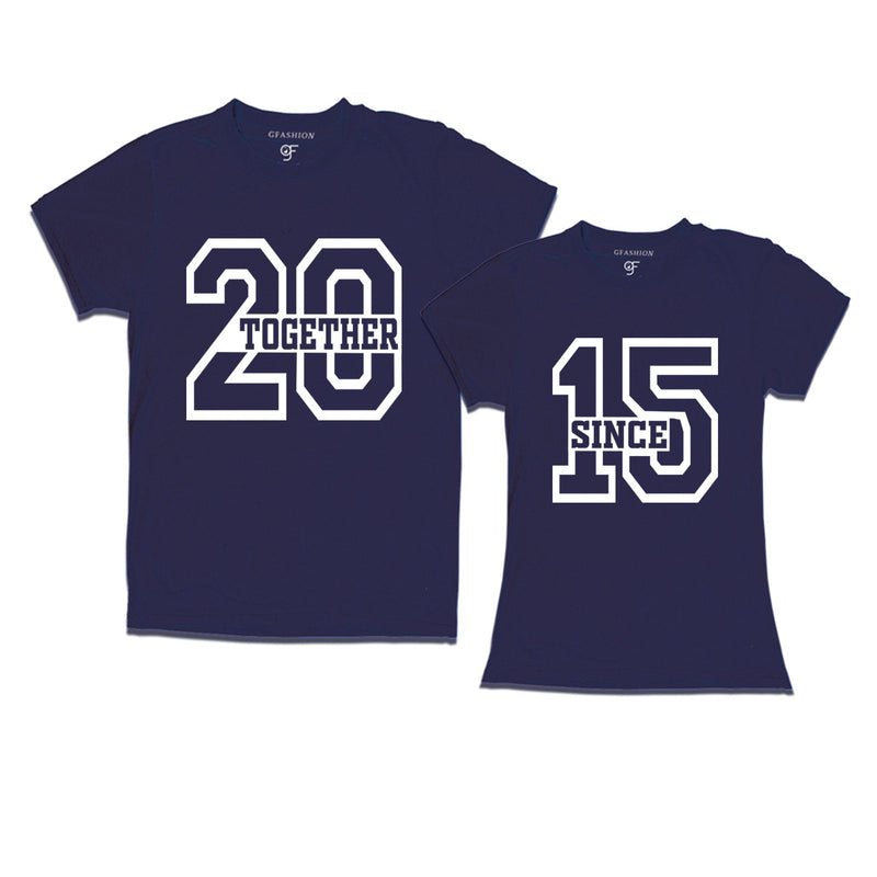 together since 2015 t-shirts for couple