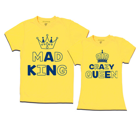 mad king crazy queen couple t shirts