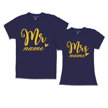 customized couple t shirts mr & mrs name