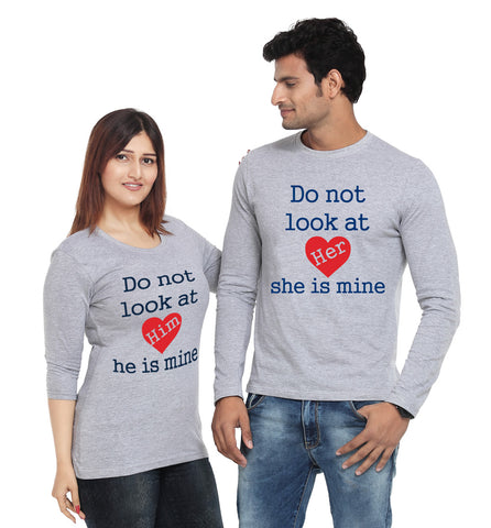 Do not look at him-her-full sleeves couple t shirts