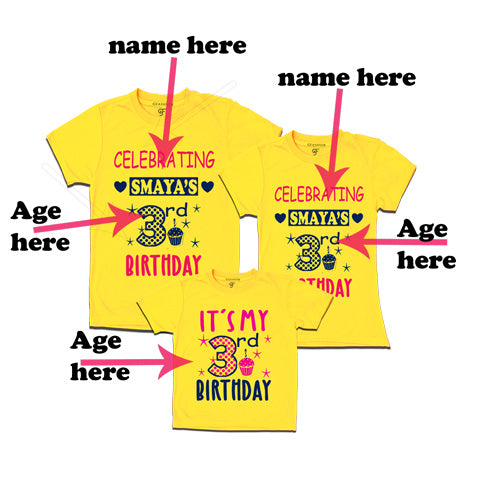 customize birthday t shirts for girl with family