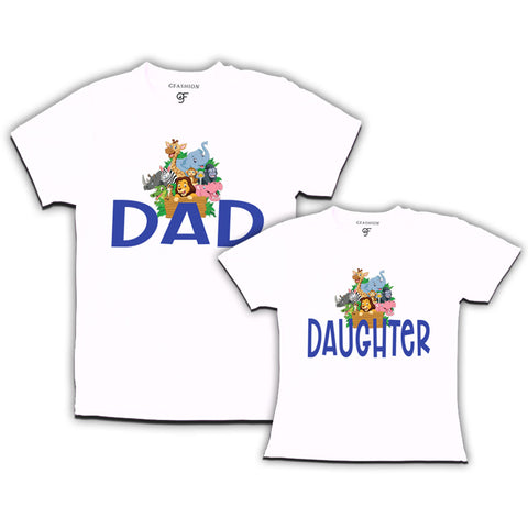 Safari animal printed dad and daughter t-shirts