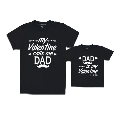 my valentine calls me dad- dad is my valentine t shirts in red color @ navy