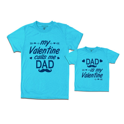 my valentine calls me dad- dad is my valentine t shirts in skyblue color @ gfashion