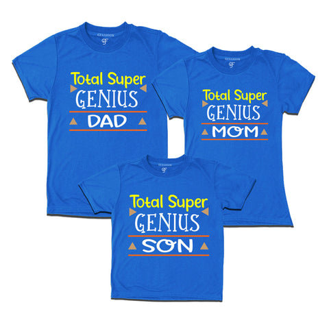 Total Genius Dad Mom Son family tshirts