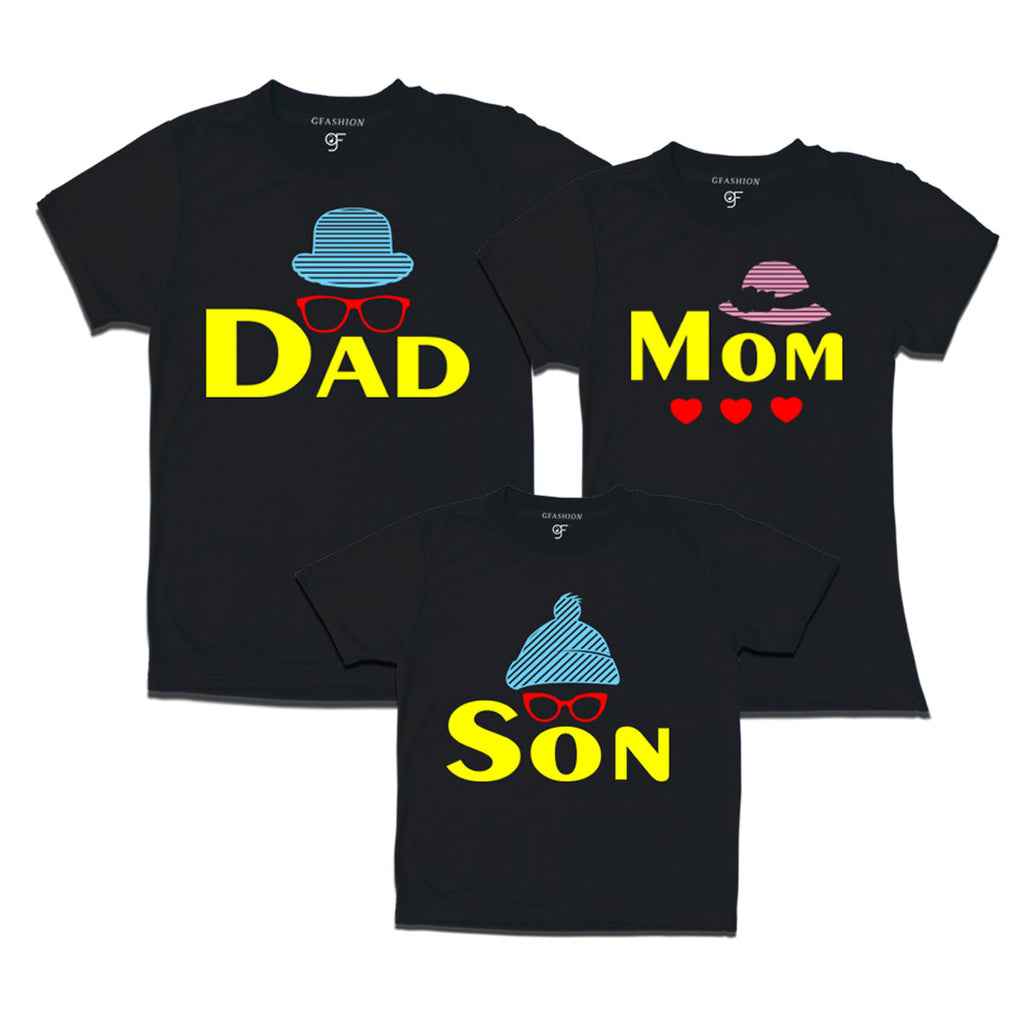 dad mom son printed t shirts