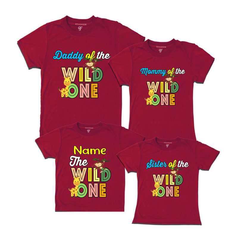 Dad mom of the wild one birthday t shirts