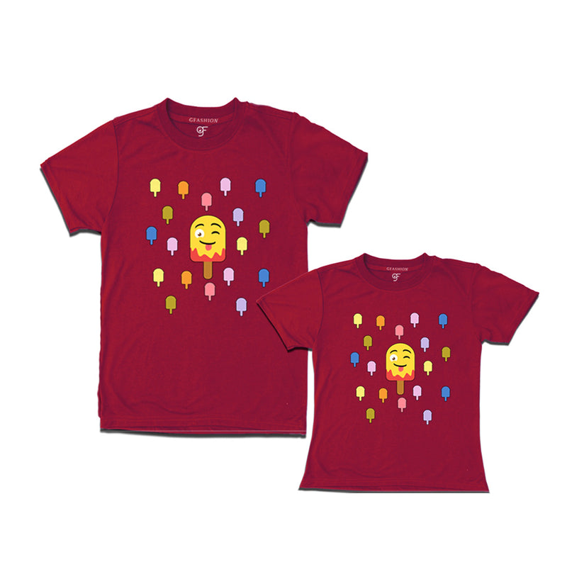 dad and daughter t shirts in Maroon Color available @ gfashion.jpg