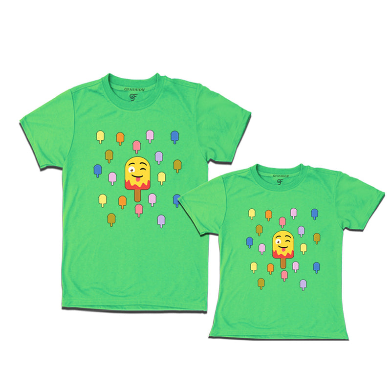 dad and daughter t shirts in Pista Green Color available @ gfashion.jpg