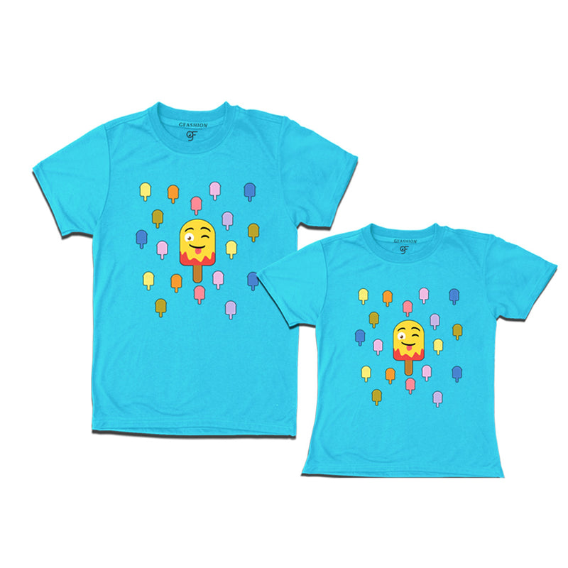 dad and daughter t shirts in Sky Blue Color available @ gfashion.jpg