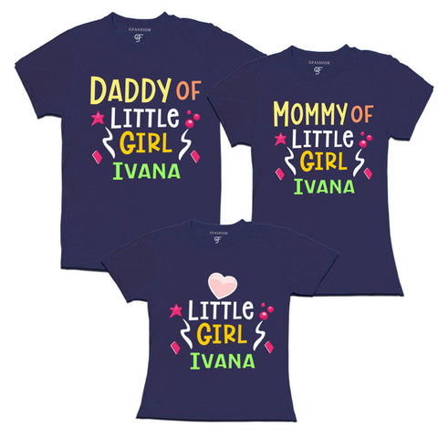 daddy mommy little girl name customize t-shirts
