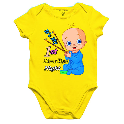 buy It's my first Dandiya Night bodysuit It's my first Dandiya Night onesie It's my first Dandiya Rompers @ gfasjion india