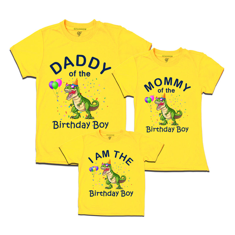 Dinosaur Theme Birthday T-shirts for Dad Mom and Son
