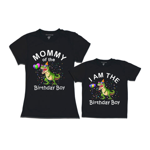 Dinosaur Theme Birthday T-shirts for Mom and Son