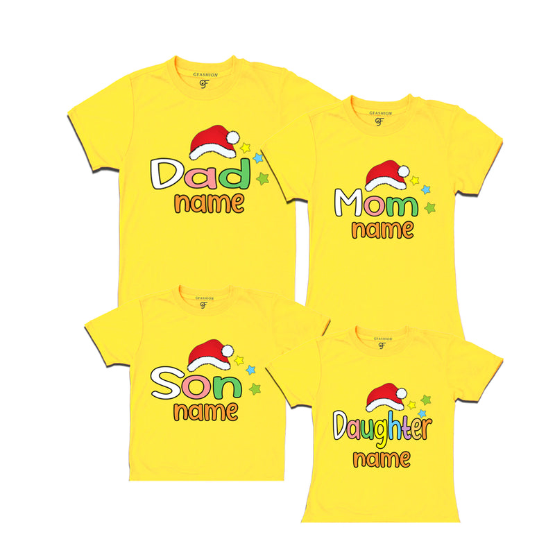 santa cap design tshirts with relationshio and name customize