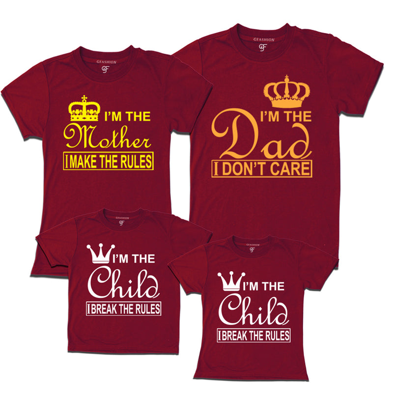 Mother rules-funny dad mom and kids family tees
