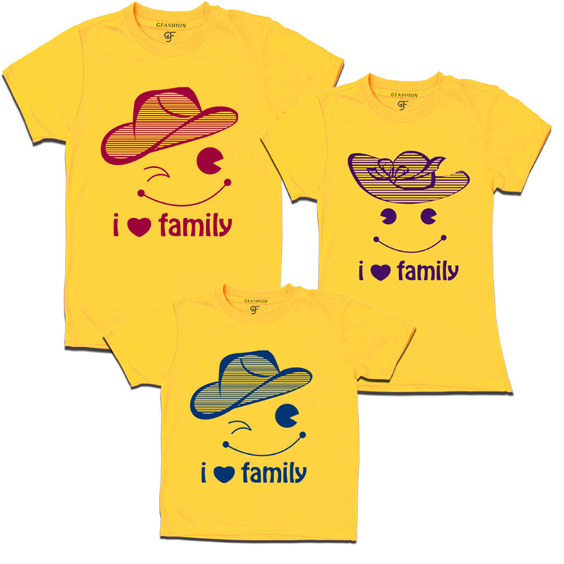 i love family smile tees for 3