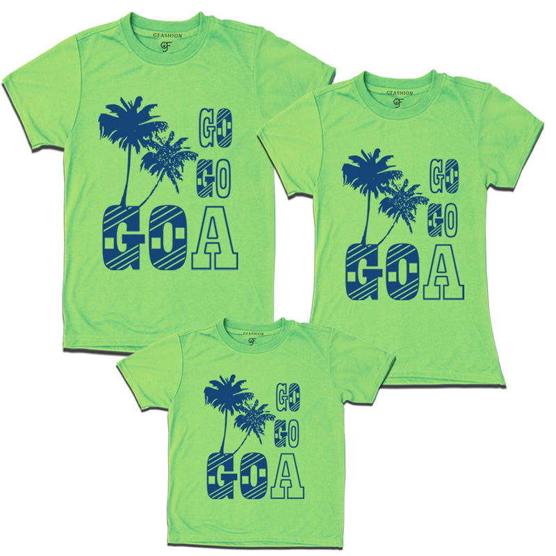 Matching family t-shirt go go goa for dad-mom and girl
