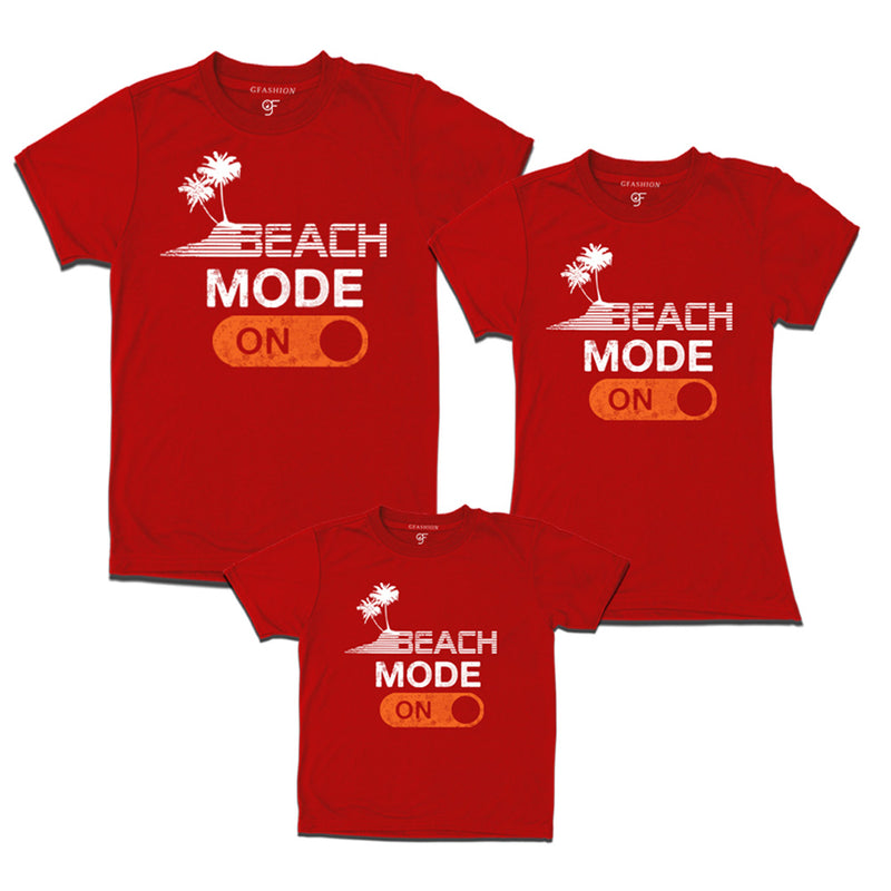 beach mode t-shirt for matching family set of dad mom and boy