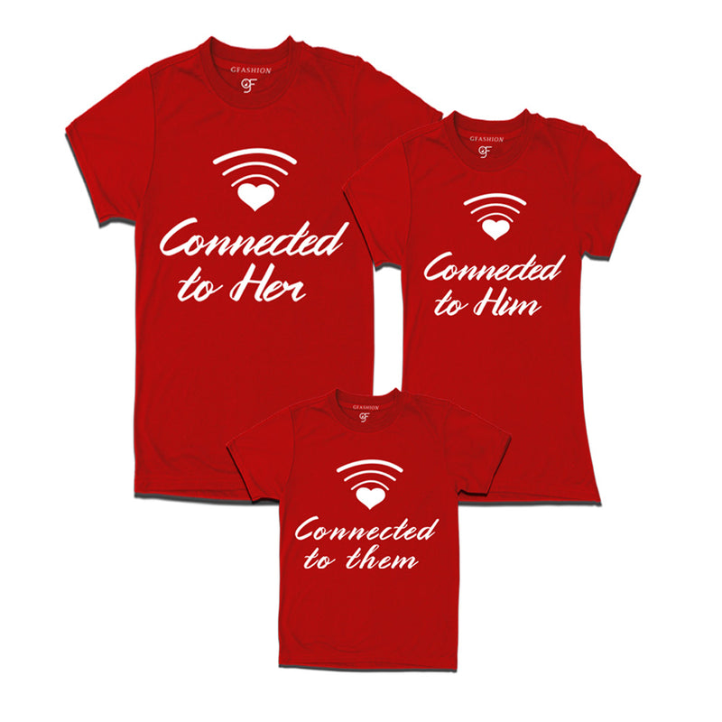 Christmas matching family t-shirt for connected family dad mom and girl