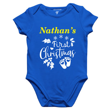 FIRST CHRISTMAS NAME CUSTOMIZED ROMPERS/BODYSUIT/ONESIE
