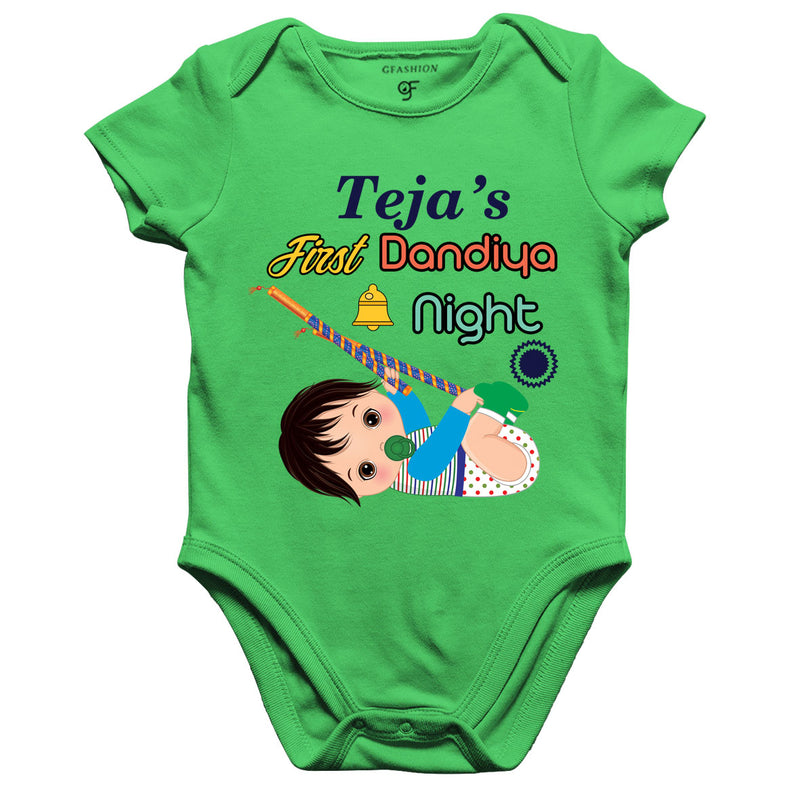 First Dandiya Night Baby Rompers Onesie Bodysuit with name