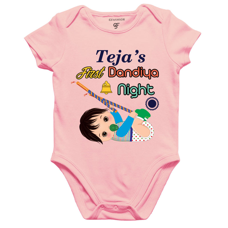 First Dandiya Night Baby Rompers Onesie Bodysuit with name