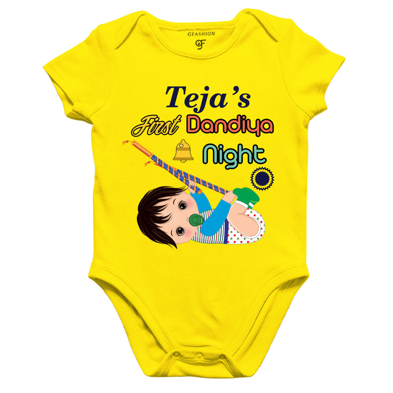 First Dandiya Night Baby Rompers Onesie Bodysuit with name