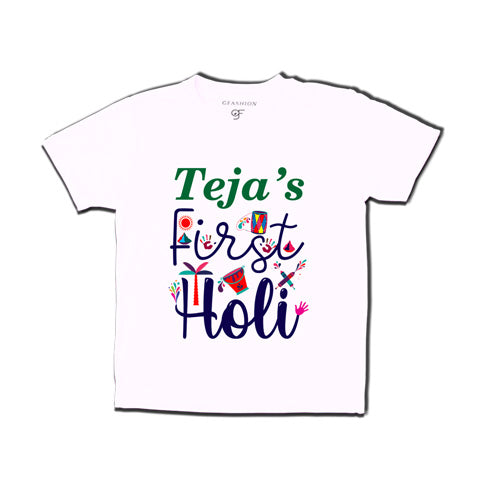 First Holi Baby Name Customize T shirts