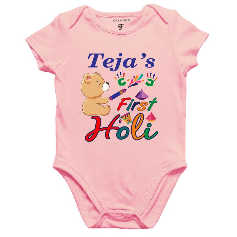 First Holi Onesie-romper-body suit with name