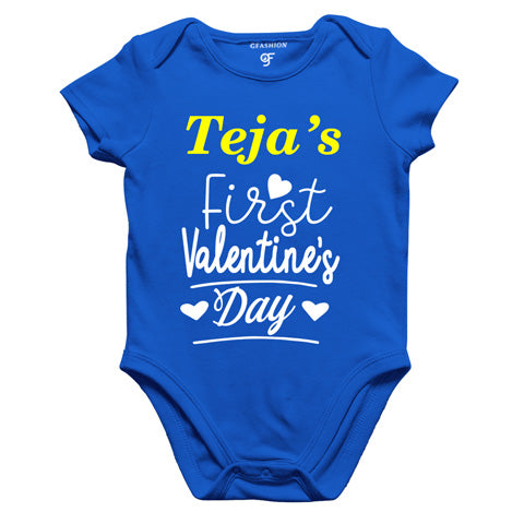 first valentine's day Name customized rompers/bodysuit/onesie
