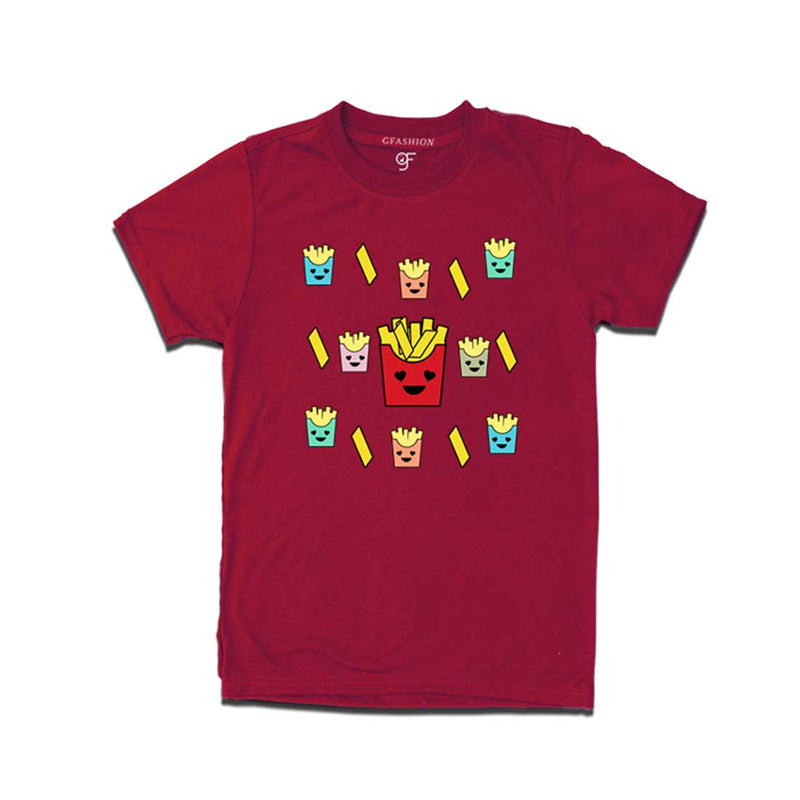 french fries T-shirt in Maroon Color available @ gfashion.jpg