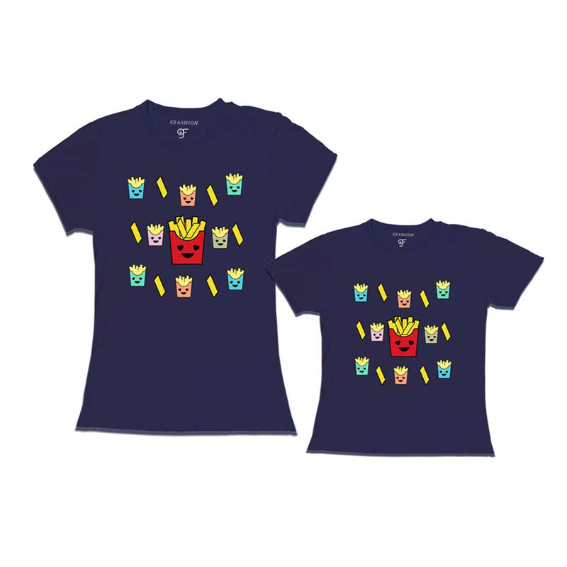 french fries t shirts for Mom and Daughter in Navy Color available @ gfashion.jpg