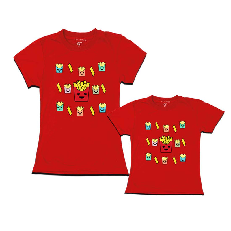 french fries t shirts for Mom and Daughter in Red Color available @ gfashion.jpg